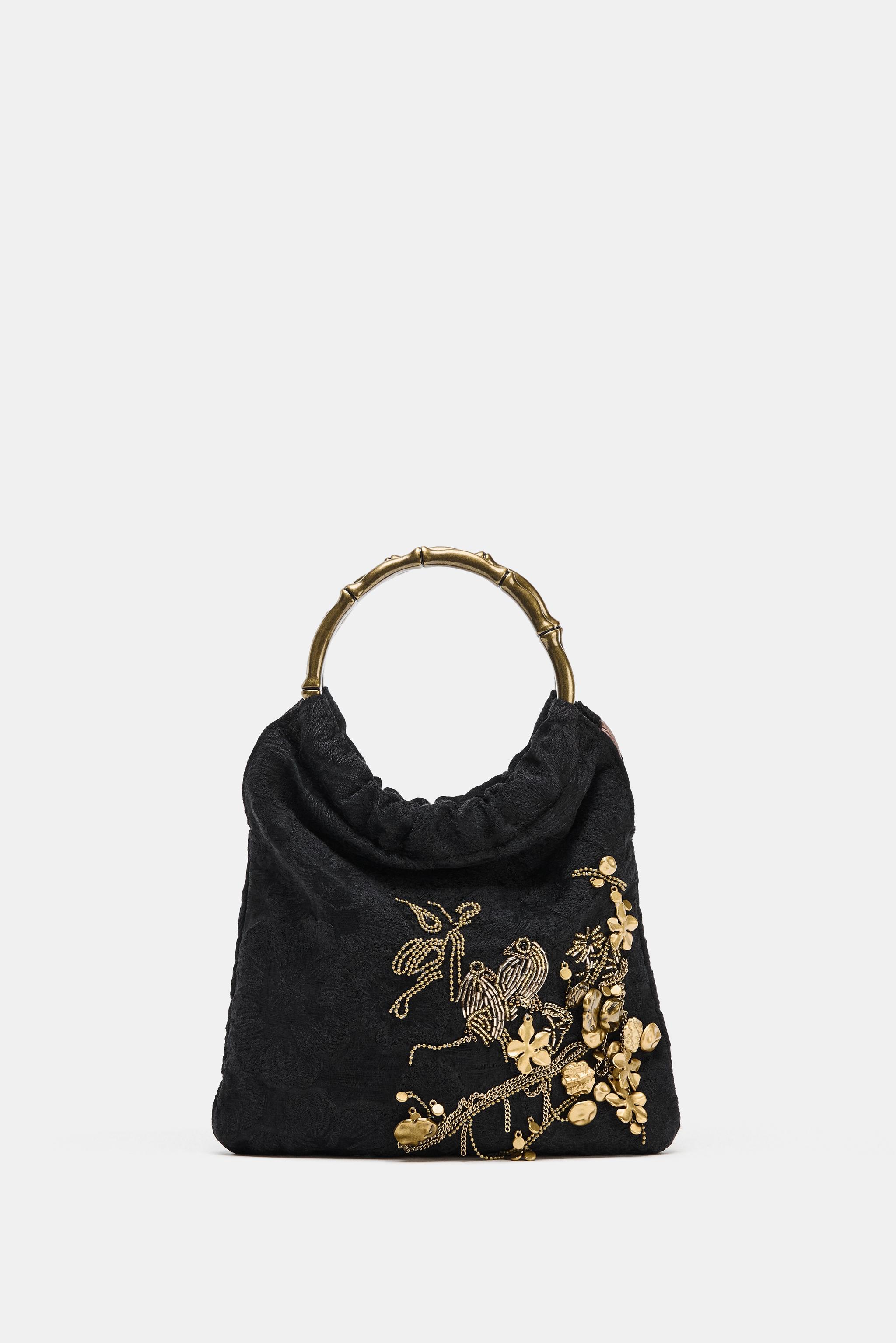 EMBROIDERED MINI BUCKET BAG